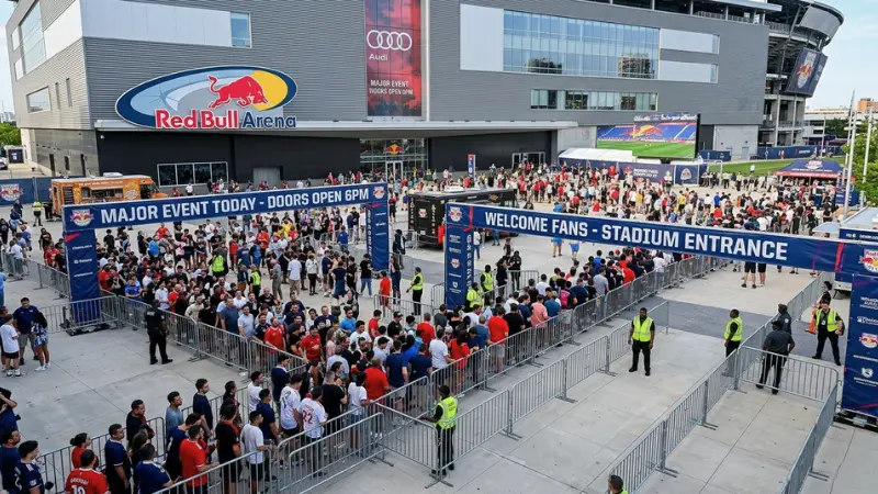 Large crowd outside a stadium illustrating large crowds expected during the 2026 FIFA World Cup