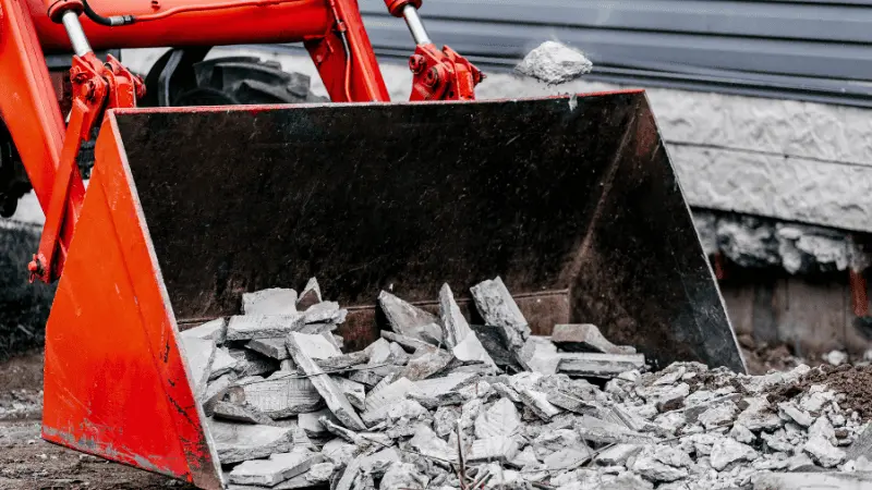 Debris on the floor near the Boom Lift accident Midtown construction accident.
