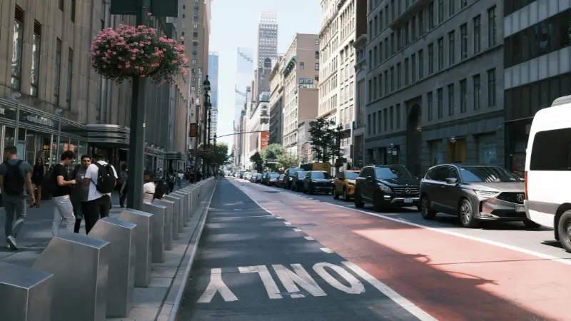 New York City street scene illustrating Traffic Deaths Declined in New York in 2025