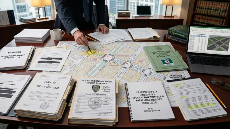 Legal review materials associated with Fatal Pedestrian Accident Cases in New York City.