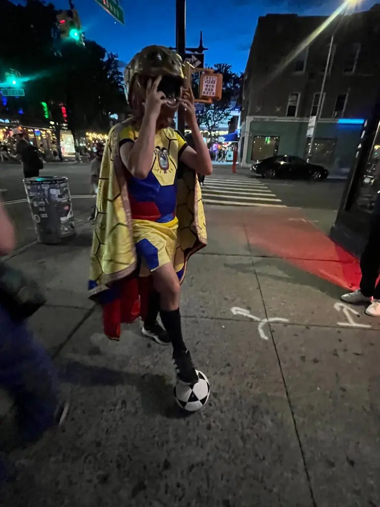 Ecuador Fans Gathered for a FIFA World Cup Watch Party in Long Island City. Ecuador supporters gathered outside and inside Barzola Restaurant before the FIFA World Cup watch party.
