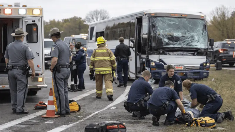El 22 de agosto de 2025, un autobús sufrió un accidente en la I-90 E, cerca de Pembroke (Nueva York).