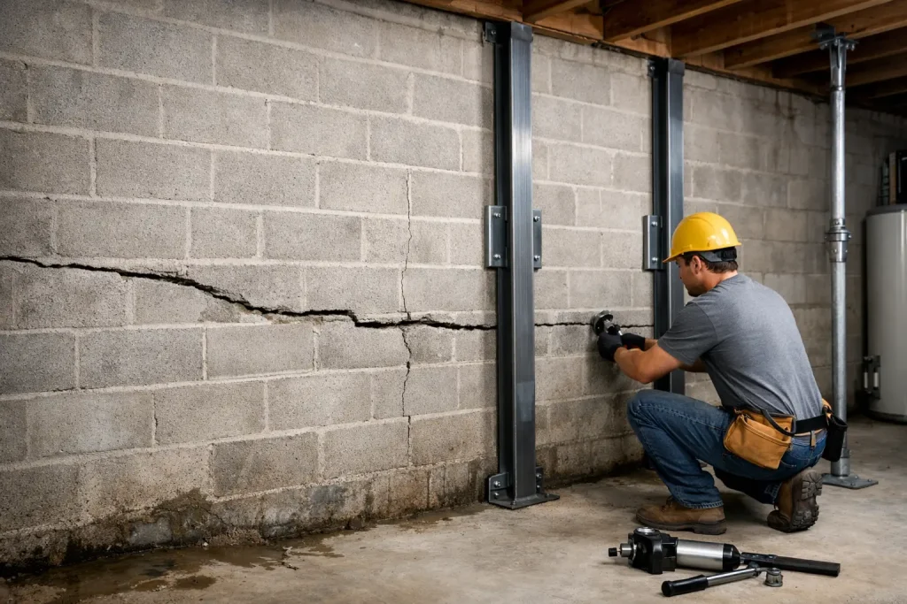 Bowing Basement Wall Repair: What Works