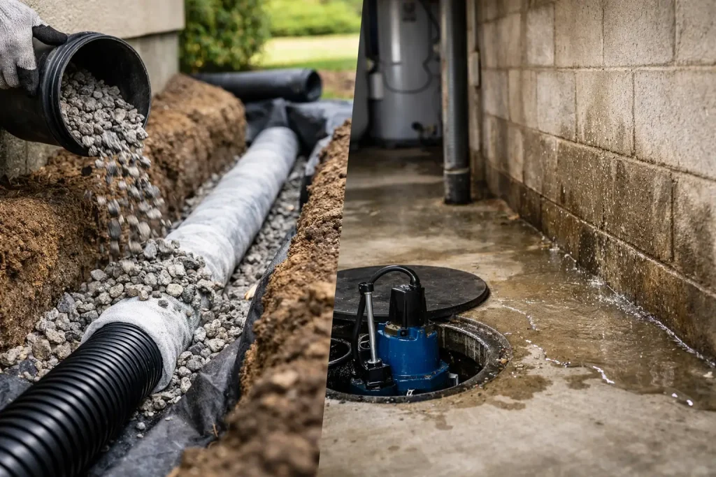 French Drains for Wet Basement Protection