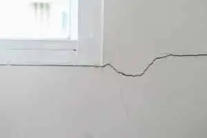 Wall crack near window seal.