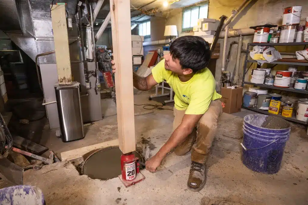 Basement Repair Specialists: Professional basement sealing and structural repair services in action.