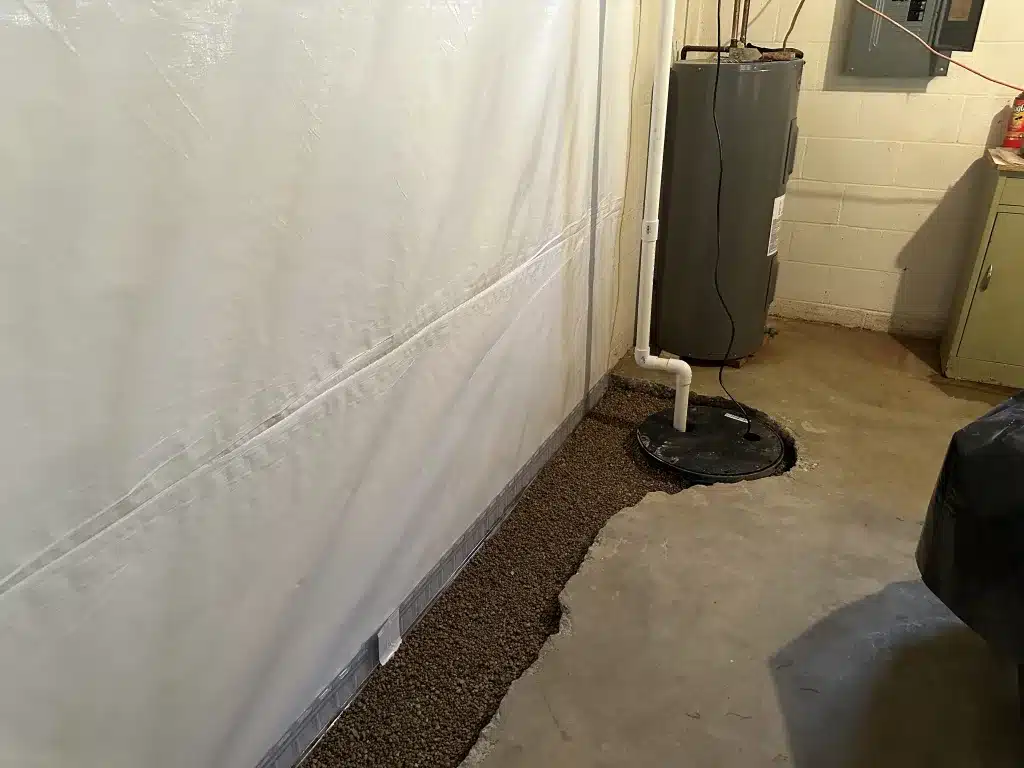 basement waterproofing Sump Pit During