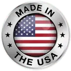 Seal indicating "Made in the USA" with American flag design, emphasizing quality and domestic production related to StablWall's structural strengthening systems.