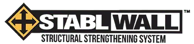 StablWall logo featuring a structural strengthening system, emphasizing wall repair solutions for addressing common issues like cracks and structural damage.