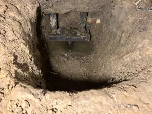 Crawl space before encapsulation and foundation repair in Perrysburg, OH