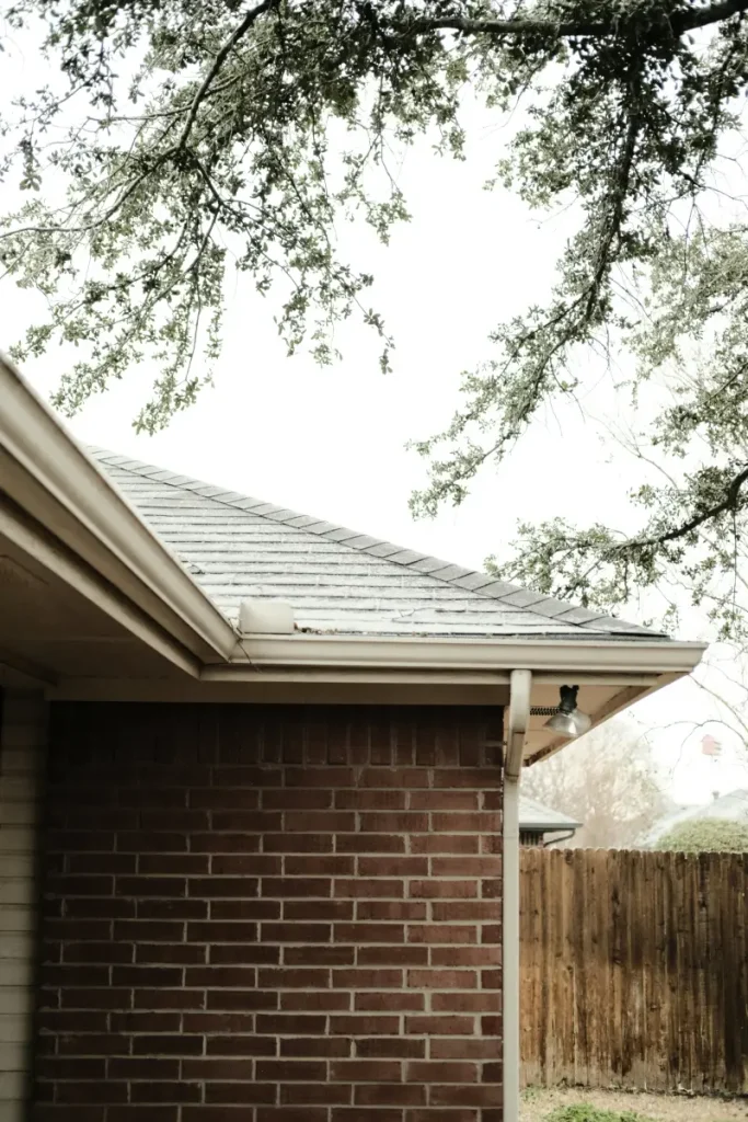 Gutter installation on a New Jersey home with roofline, gutter, and downspout