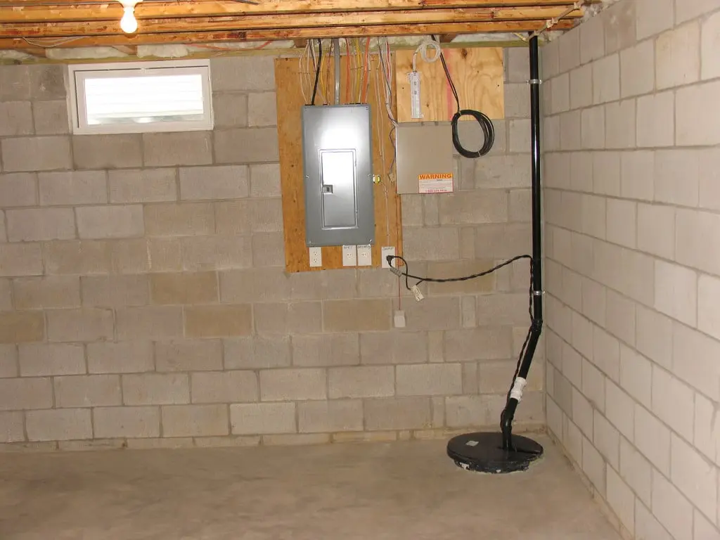 Interior drainage; sump pump