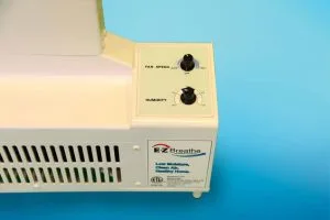 EZ Breathe ventilation system control panel with adjustable fan speed and power settings, designed for optimizing indoor air quality in residential basements.