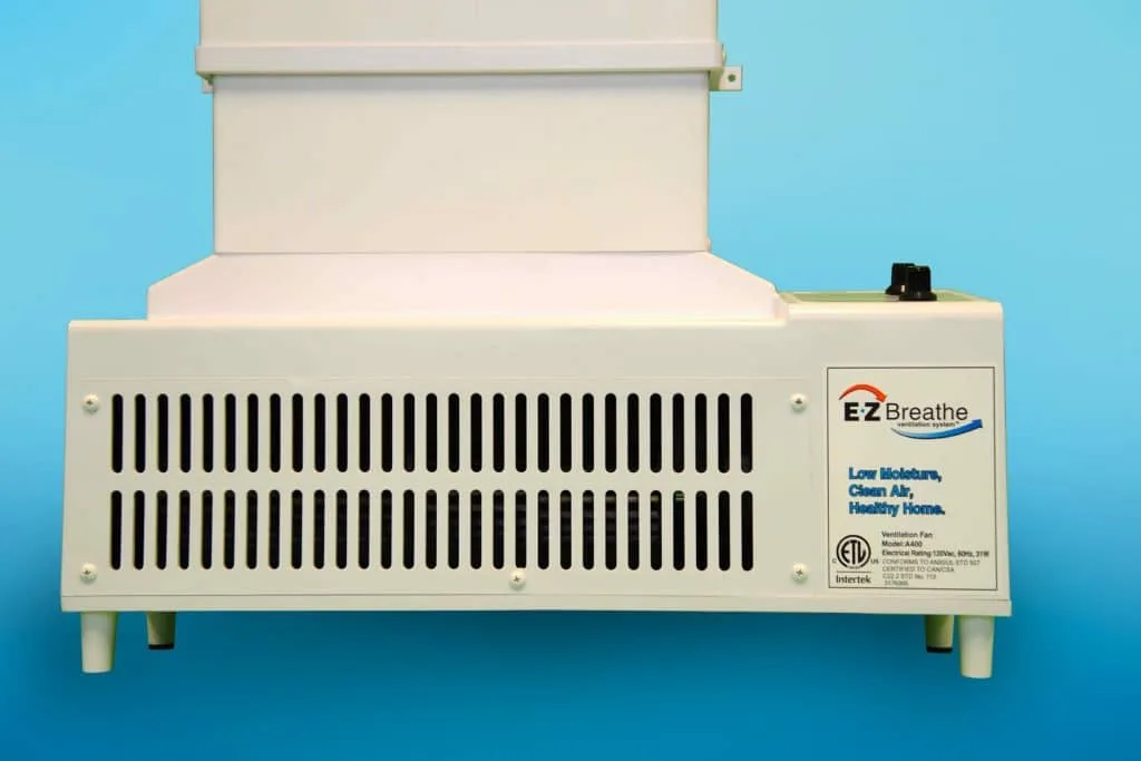 EZ Breathe ventilation system designed for low moisture and clean air, promoting healthy indoor environments.