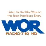 WOR Radio 710 HD logo promoting Healthy Way Waterproofing & Mold Remediation services on the Joan Hamburg Show.