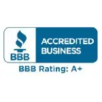 BBB Accredited Business logo with A+ rating, symbolizing trust and quality in waterproofing and mold remediation services by Healthy Way in New Jersey.