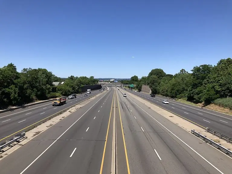 Wide view of Interstate 80 in Bogota, NJ, featuring multiple lanes, vehicles, and surrounding greenery, emphasizing local infrastructure relevant to homeowners seeking waterproofing solutions.