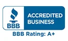 BBB Accredited Business logo with A+ rating, symbolizing trust and quality in waterproofing and mold remediation services offered by Healthy Way in New Jersey.