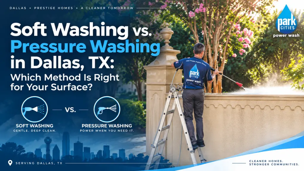 Soft Washing vs. Pressure Washing in Dallas, TX