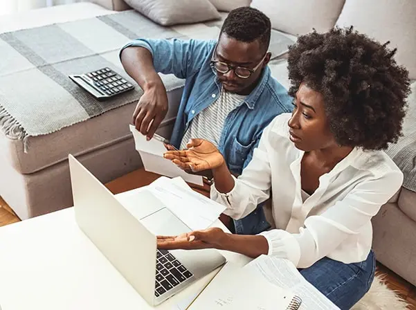couple looking at computer