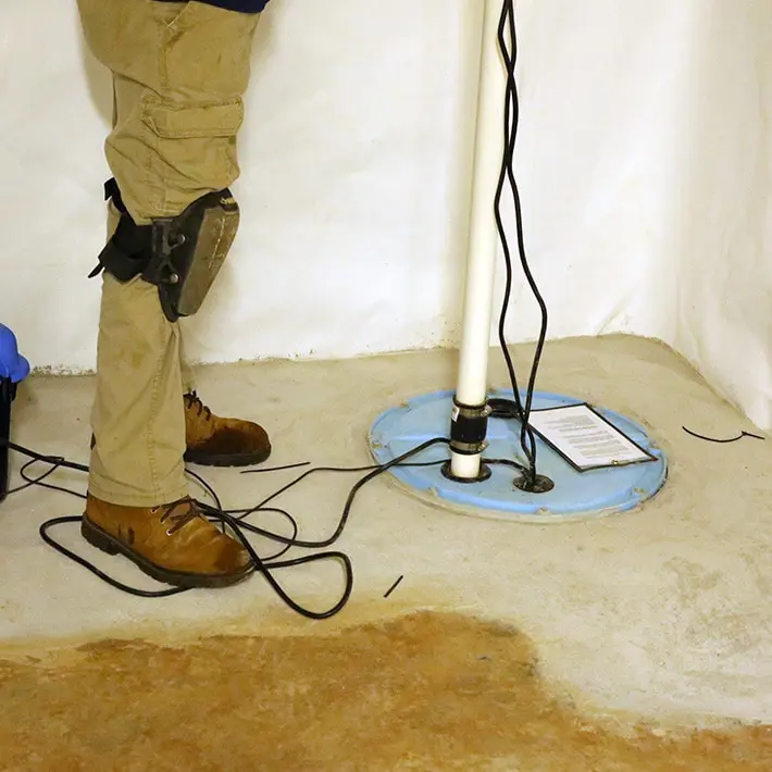 Crawl space sump pump installation