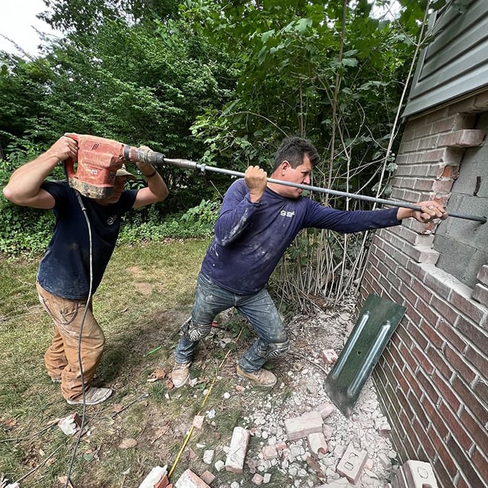 Foundation wall anchor installation