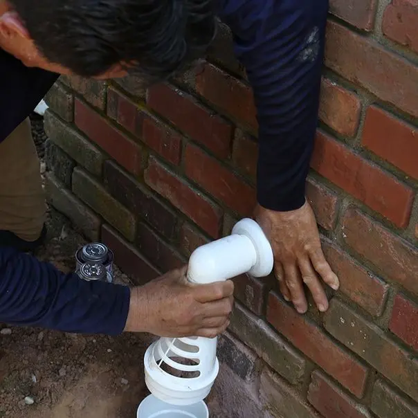 Crawl space waterproofing solutions being installed