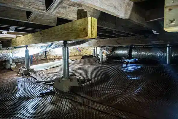 Crawl Space Jacks supporting joists
