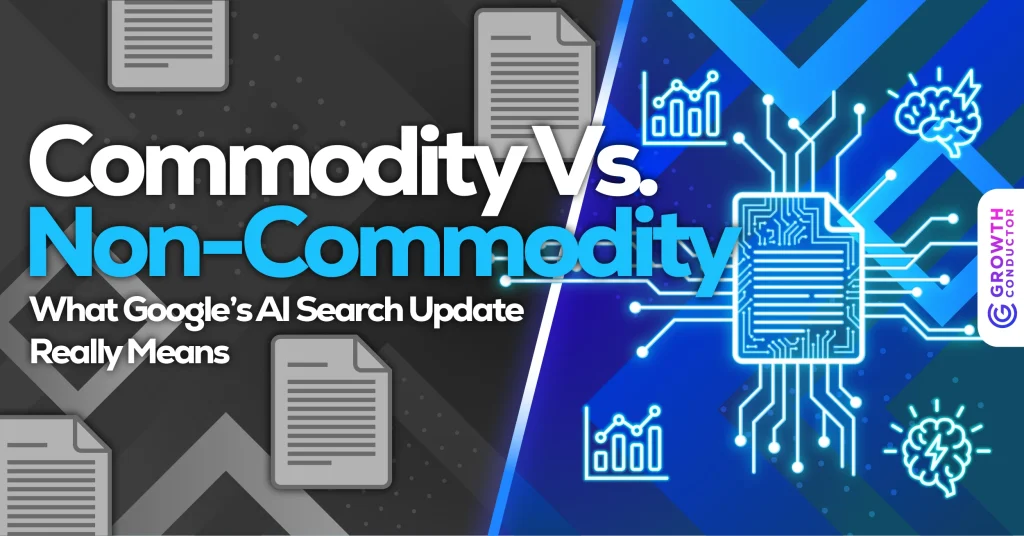Commodity vs Non-Commodity AI search graphic