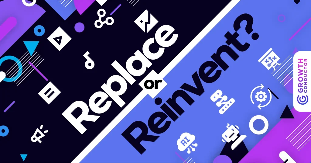Replace or Reinvent graphic with icons