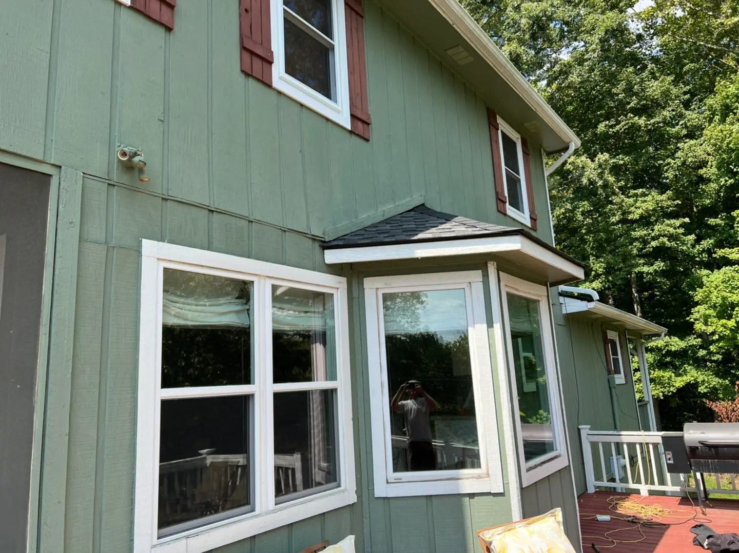 Green exterior of a house