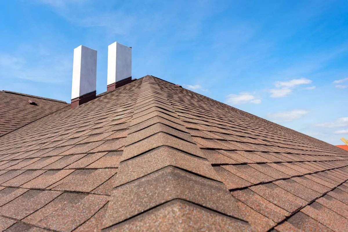 asphalt shingle with ridge cap shingles