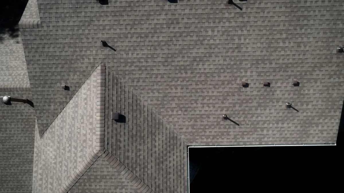 Top of a homeowners of a residence roof shingles