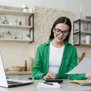 Millennial paying bills