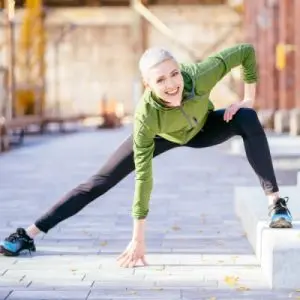 woman stretching