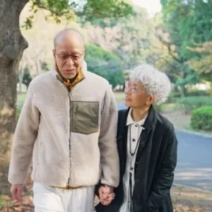 older couple walking