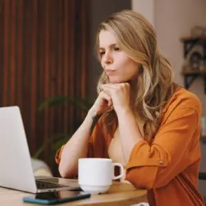 Woman researching elder abuse