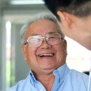 Older adults attending a doctor appointment