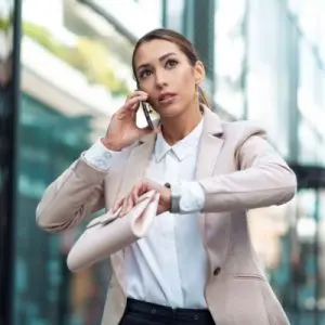 Woman rushed for time