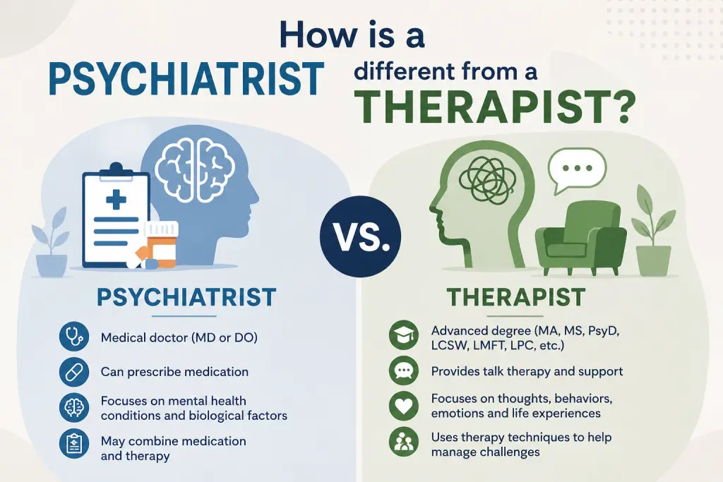 Psychiatrist vs Therapist: What’s the Difference