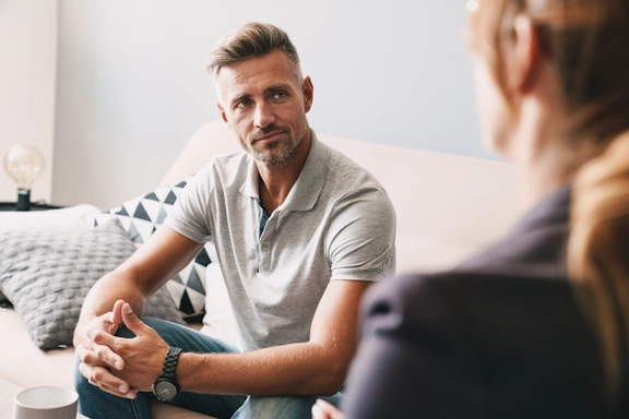 A man learns vital coping skills during anger management counseling at Armstrong Family Therapy