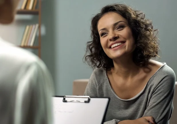 A client participates in a brainspotting session at Armstrong Family Counseling