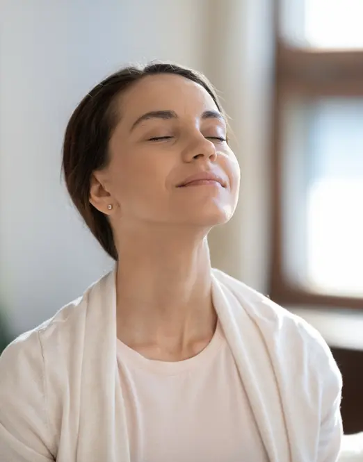 Calm,Leisure.,Content,Young,Woman,Spending,Time,At,Home,Alone, Augusta Acupuncture Clinic | Top Neck Pain Doctor in Augusta