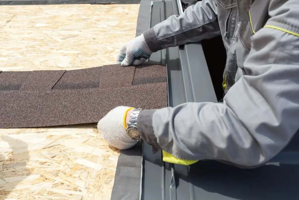 person installing shingles, Wayzata, Minnesota