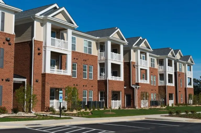 brick apartment buildings with shingle roof, Wayzata, MN