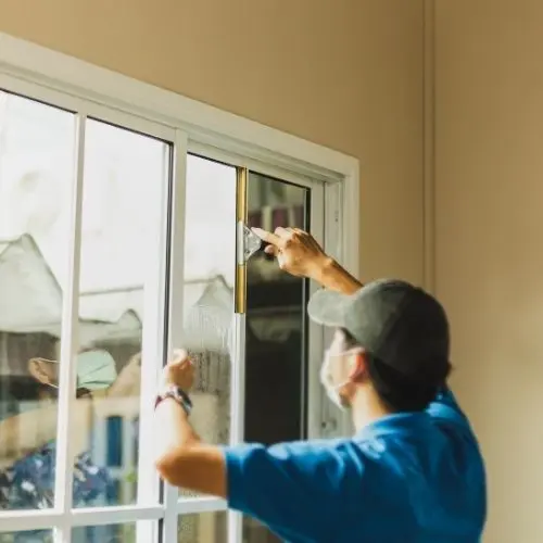 Glass with Protective Film and Adhesive Backing