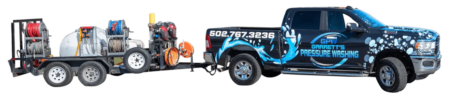 Garrett's Pressure Washing Equipment and Truck