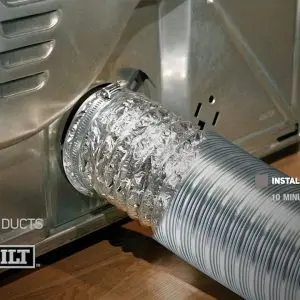 Dryer vent hose connected to a dryer exhaust port