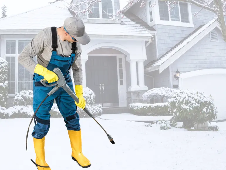 pressure washing in winter