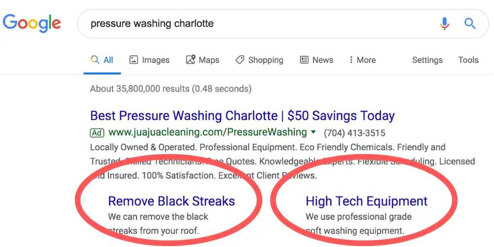 Google Ads Extension Example
